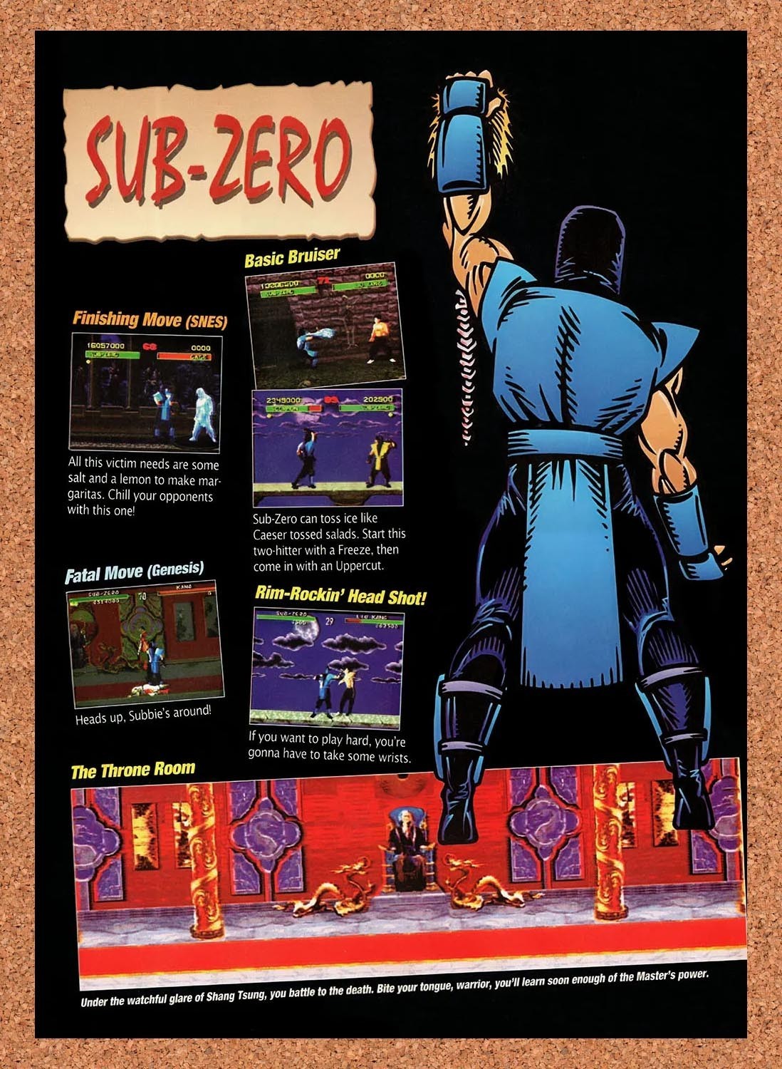 1993 Mortal Kombat Sub-Zero Profile Original Ad v11