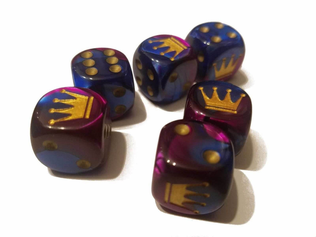 Custom Crown Gemini Blue-Purple Chessex Magic Rare Royal Regal by BrycesDice - 