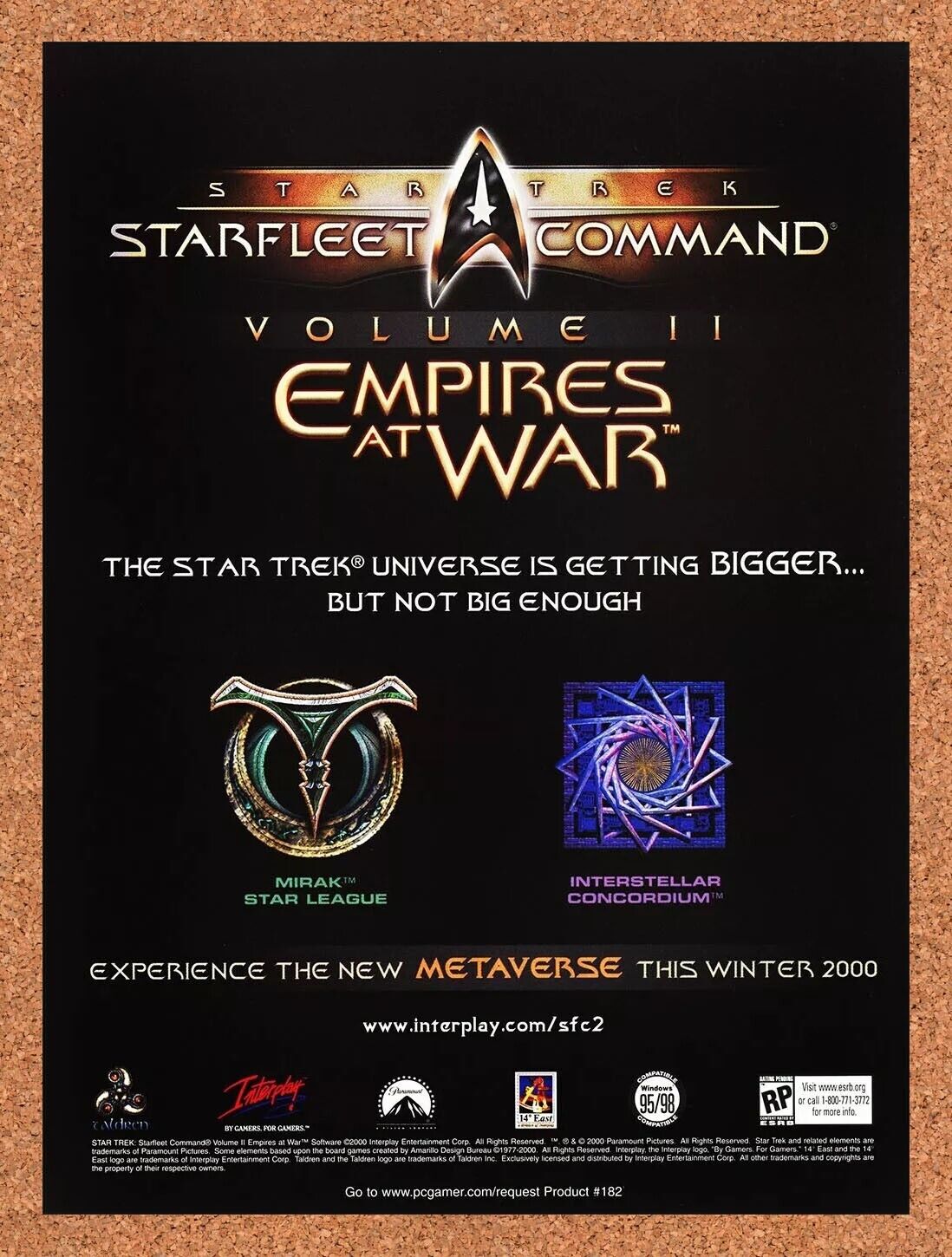 2002 Star Trek Starfleet Command II Empires PC Original Ad v4