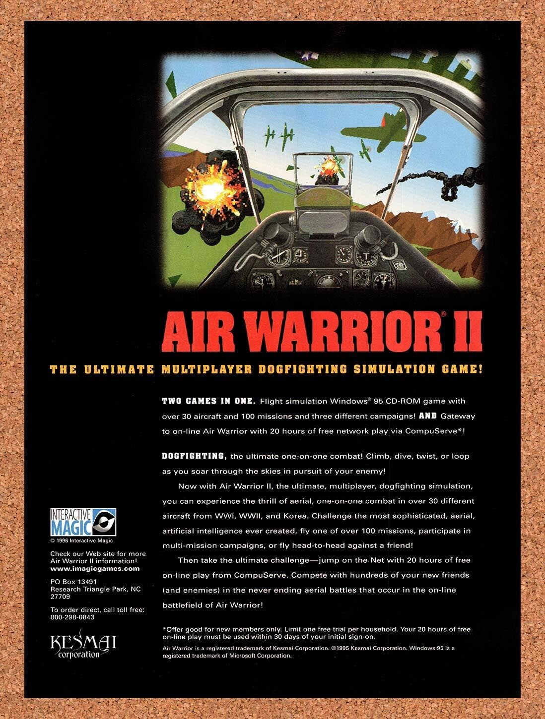 1996 Air Warrior II PC Original Ad v1