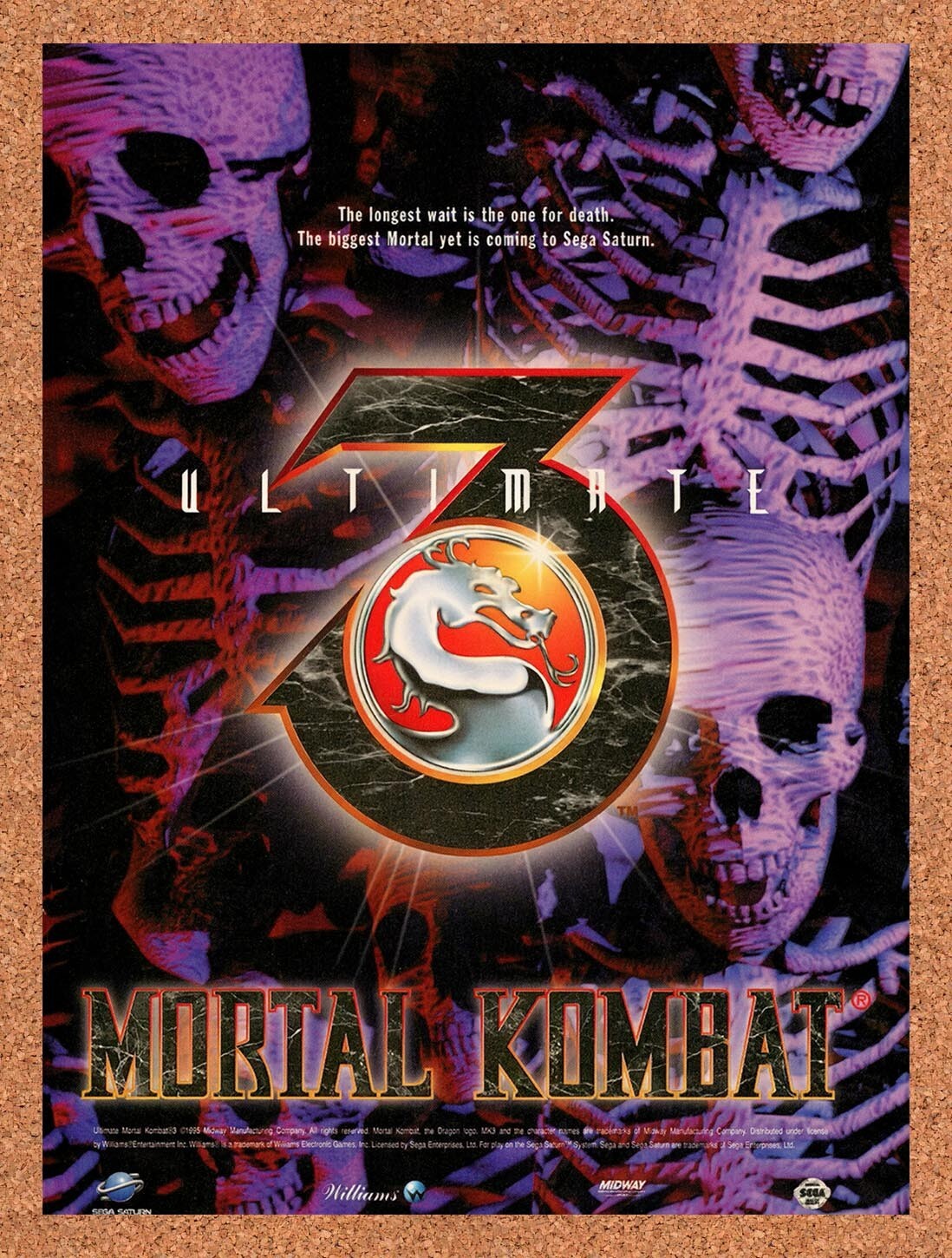 1996 Mortal Kombat 3 Ultimate SNES Original Ad v2