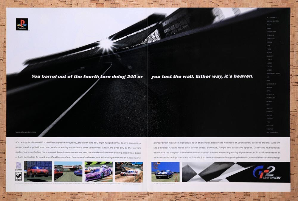 1999 Gran Turismo 2 PS1 Original Ad v1