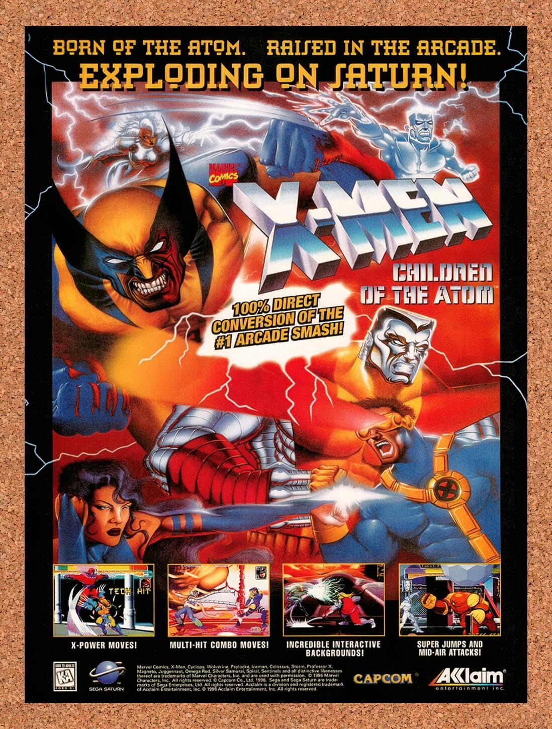 1996 X-Men Children Of The Atom Saturn Original Ad v1