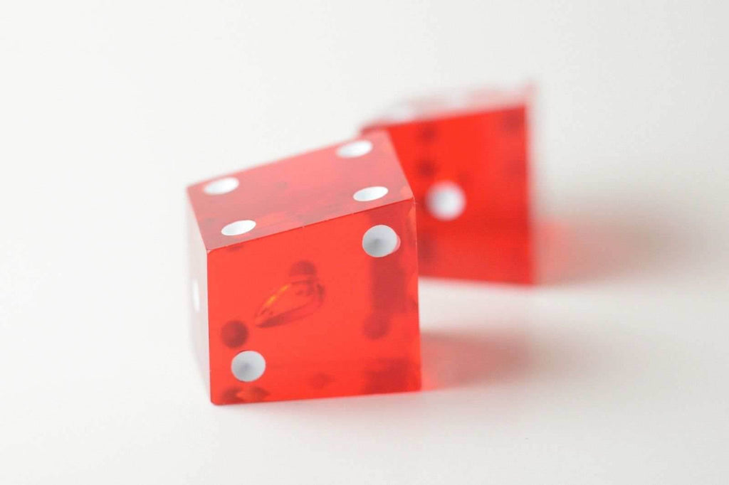 New Set of 2 Large Crooked Red Dice Whacky Crazy Trippy Gag Novelty Funny Gift - 