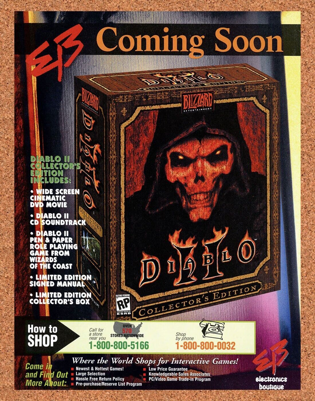 2001 Diablo II Collector's Edition PC Original EB Games Ad