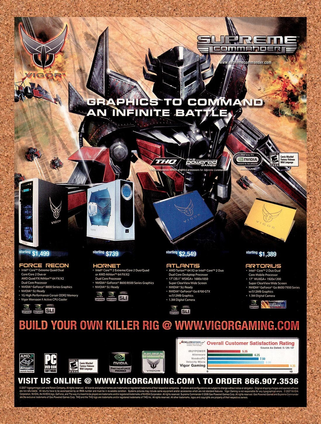 2007 Supreme Commander Vigor Gaming PCs Original Ad v3