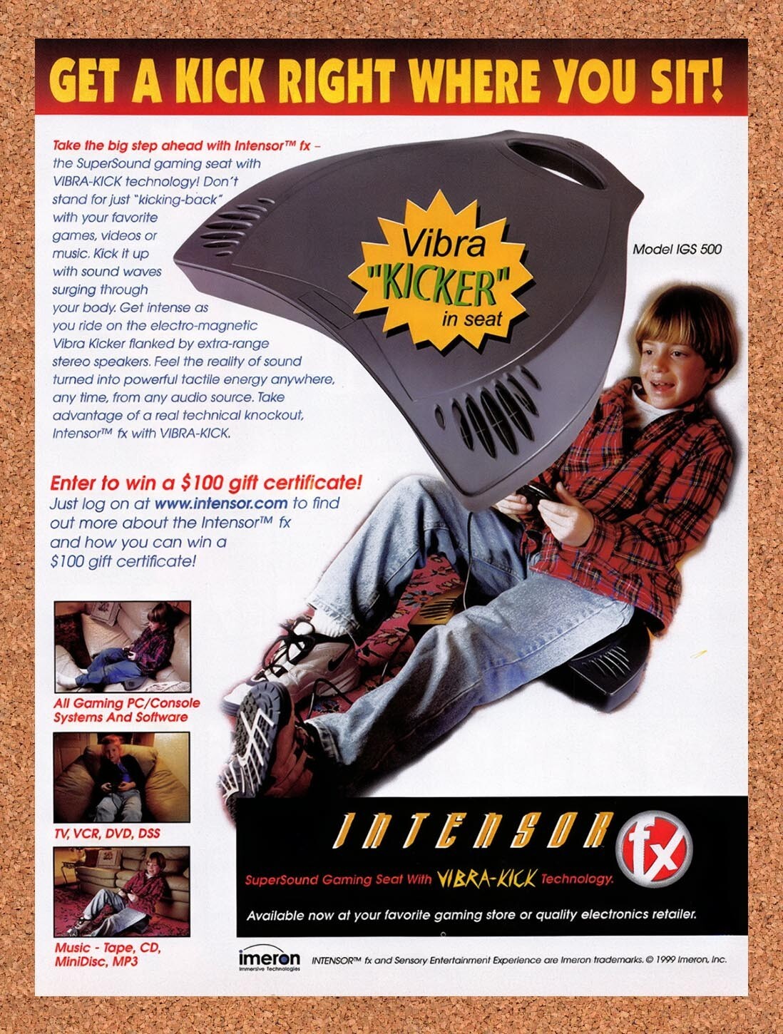 1999 Intensor Vibra-Kicker Original Ad v1