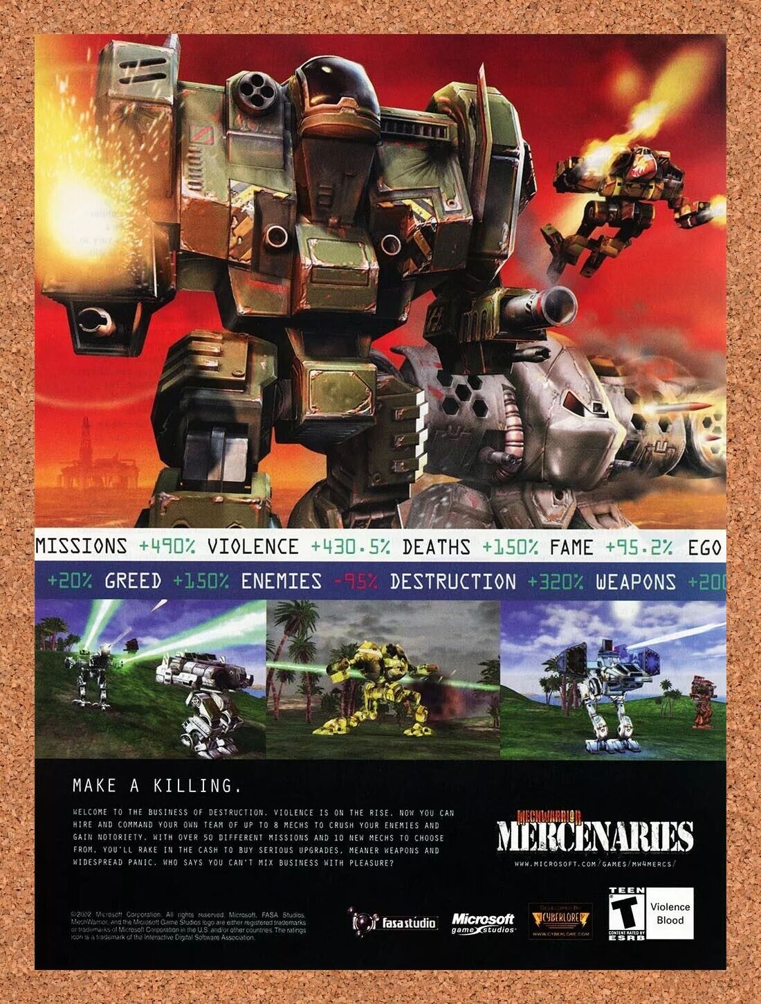 2004 MechWarrior 4 Mercenaries PC Original Ad v2