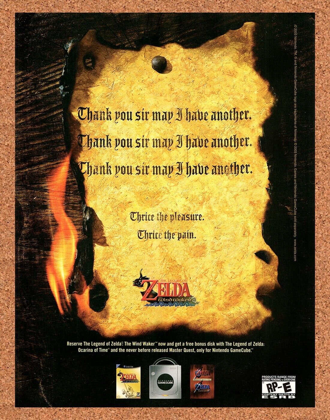 2003 Zelda Wind Waker GameCube Original Ad v7