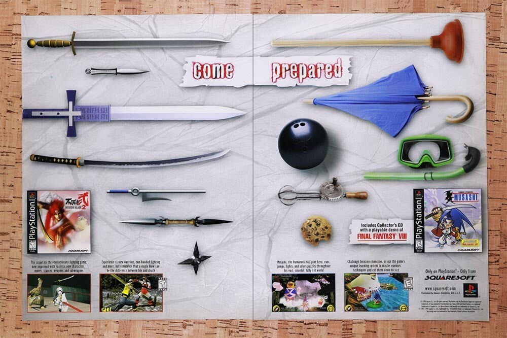 1998 Squaresoft PS1 Games Original Ad v2
