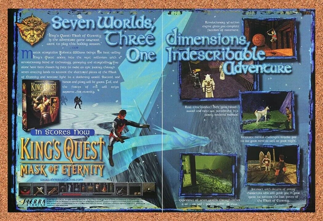 2000 King's Quest Mask Of Eternity PC Original Ad v1