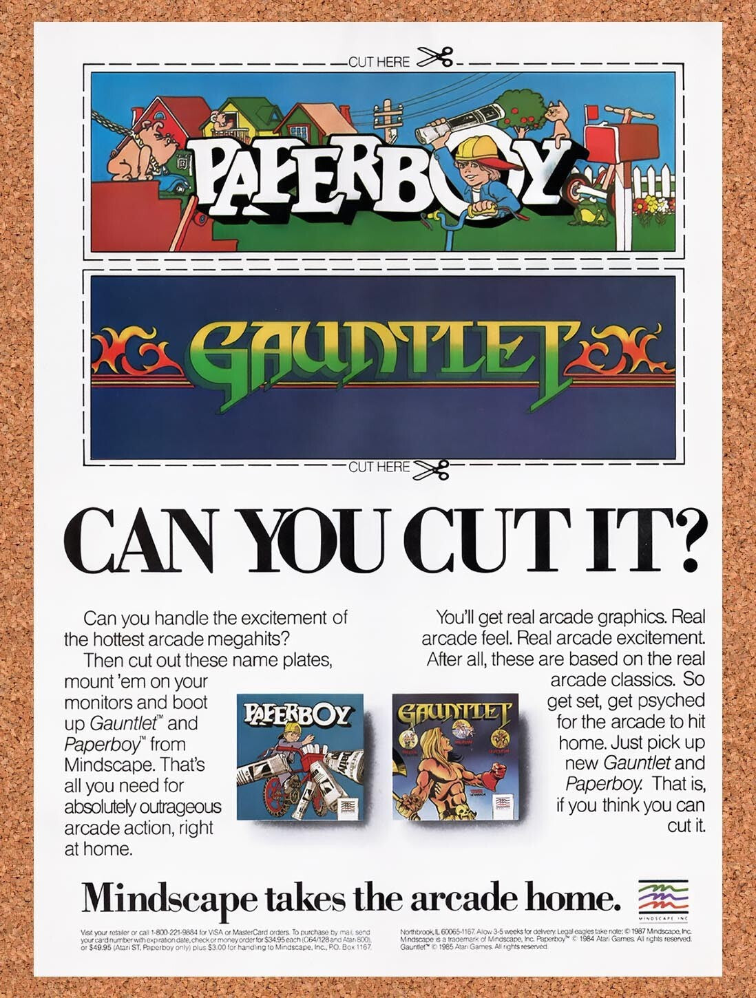 1988 Mindscape Apple II Arcade Games Original Ad v1