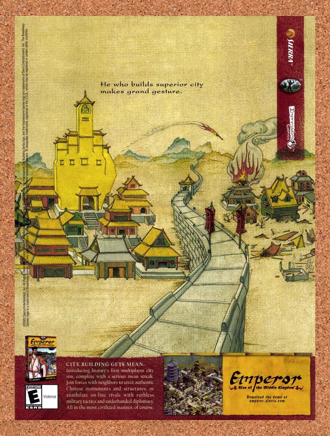 2002 Emperor Rise Of The Middle Kingdom PC Original Ad v1