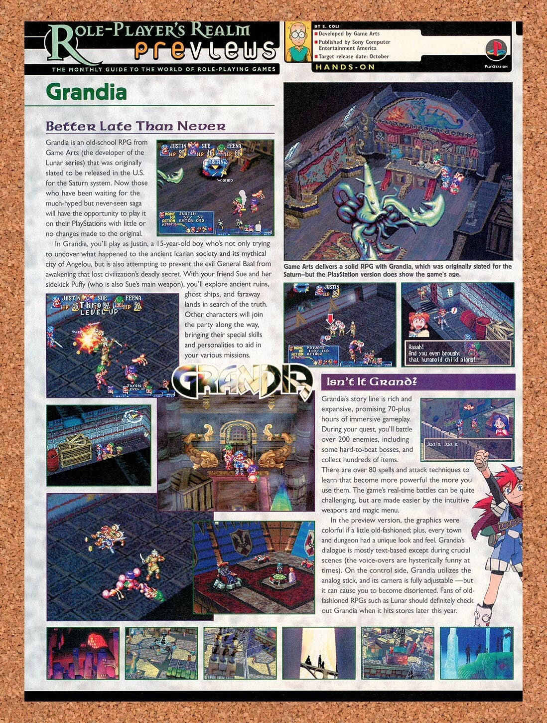 1999 Grandia PS1 Review Original Ad v2