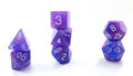Purple Nebula Glitter Poly Dice Set (7) Semi-Translucent New RPG DnD Space Roll - 