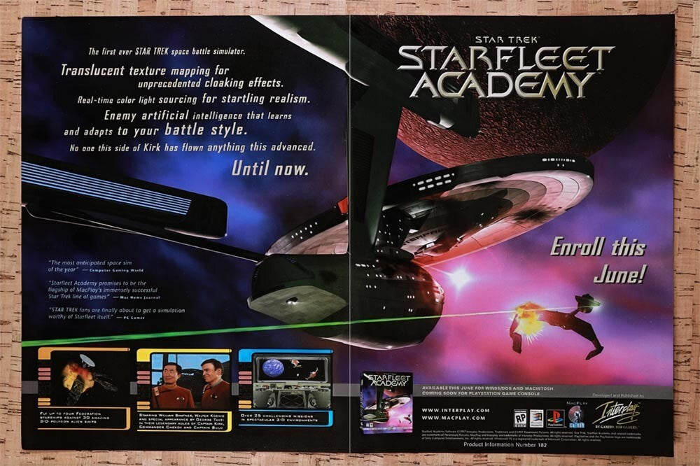 1997 Star Trek Starfleet Academy PC Original Ad v3