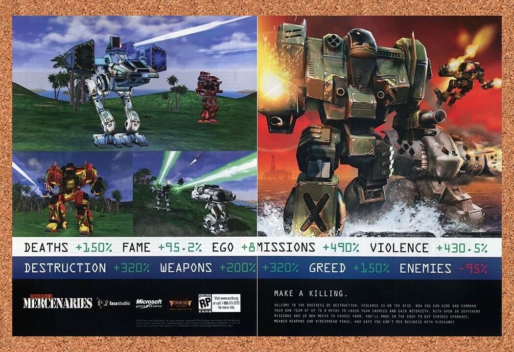 2004 MechWarrior 4 Mercenaries PC Original Ad