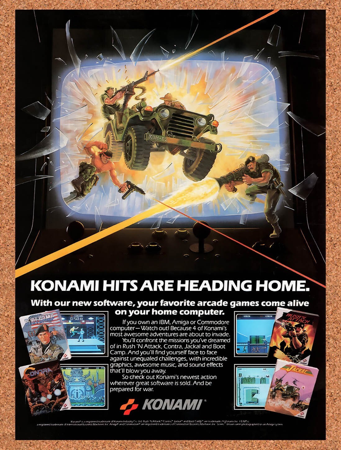 1988 Konami Commodore 64 Arcade Games Original Ad v1