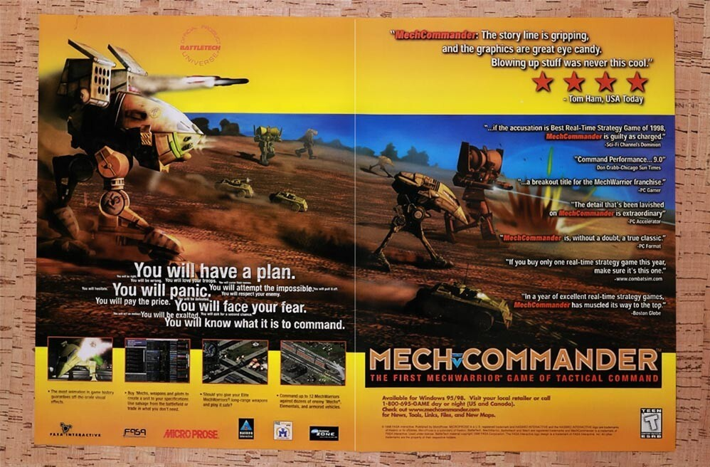 1999 MechCommander 1 PC Original Ad v4