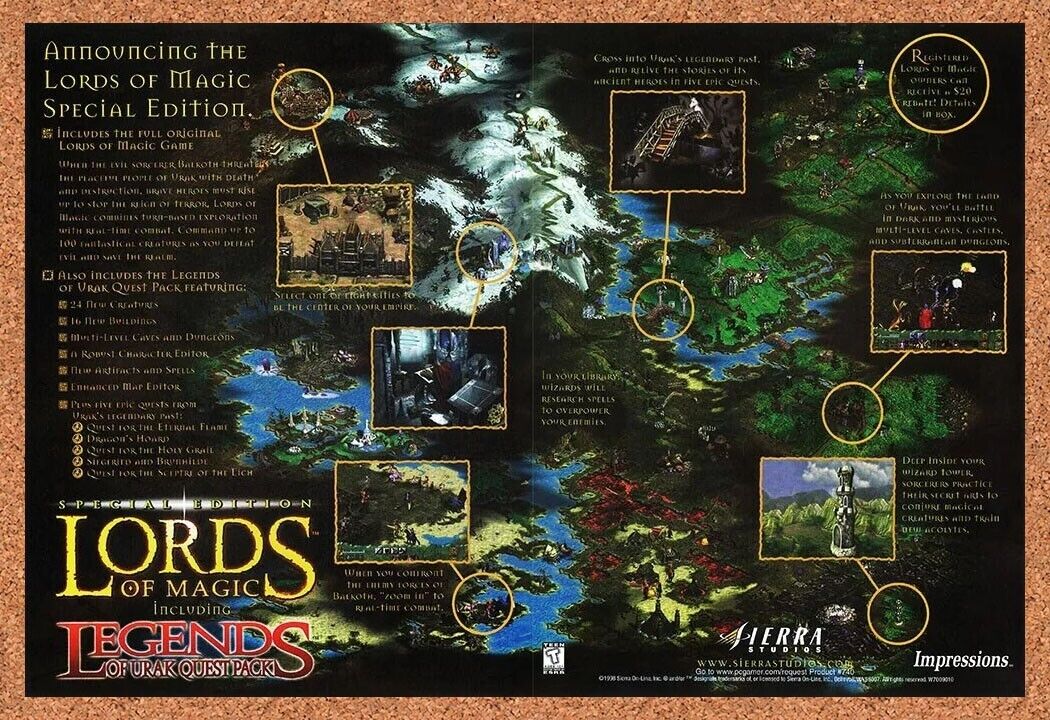 2000 Lords Of Magic Legends Urak Quest PC Original Ad