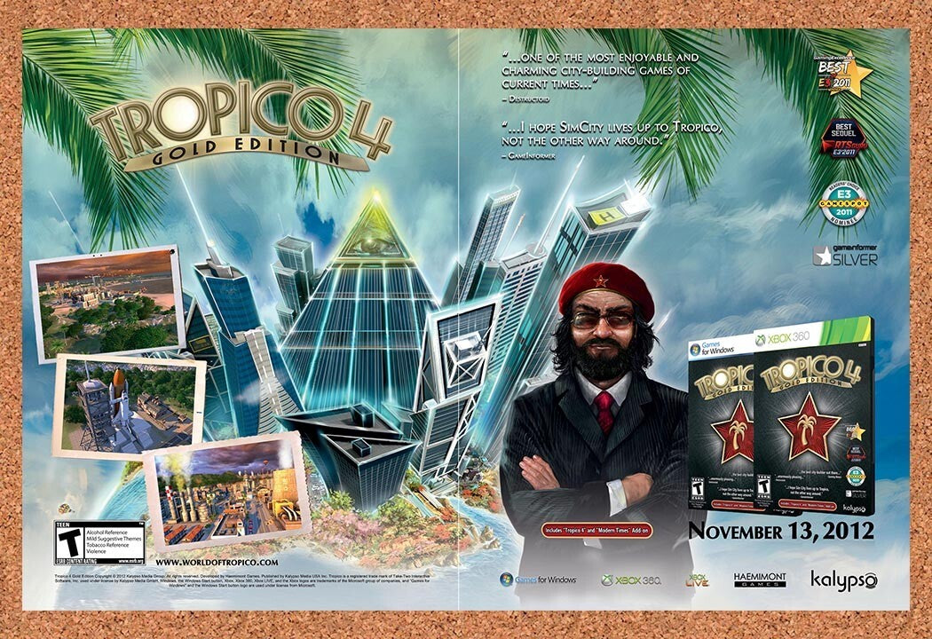 2012 Tropico 4 Gold Edition Xbox 360 Original Ad v1