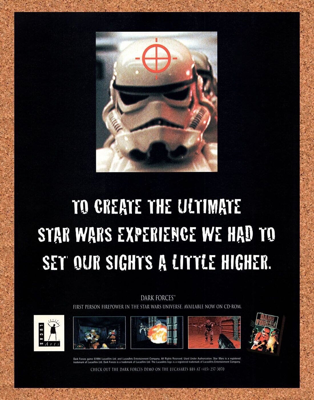 1995 Star Wars Dark Forces PC Original Ad v1