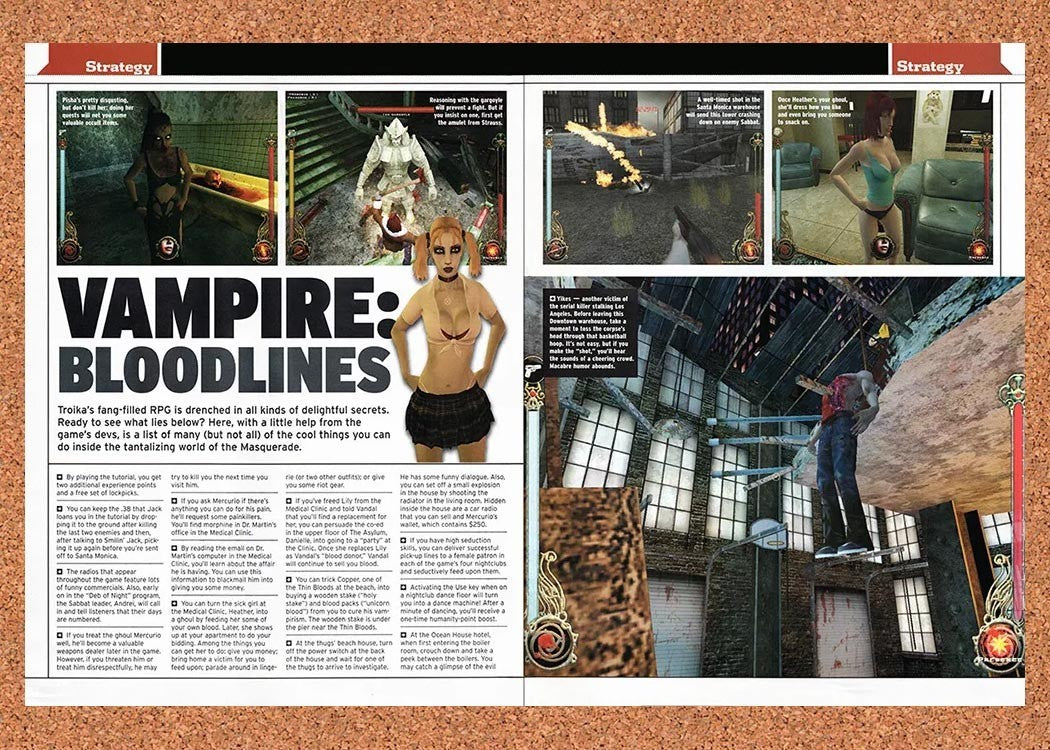 2005 Vampire The Masquerade Bloodlines PC Original Ad vr1