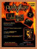 1999 Quest For Glory V Dragon Fire PC Original Ad v2