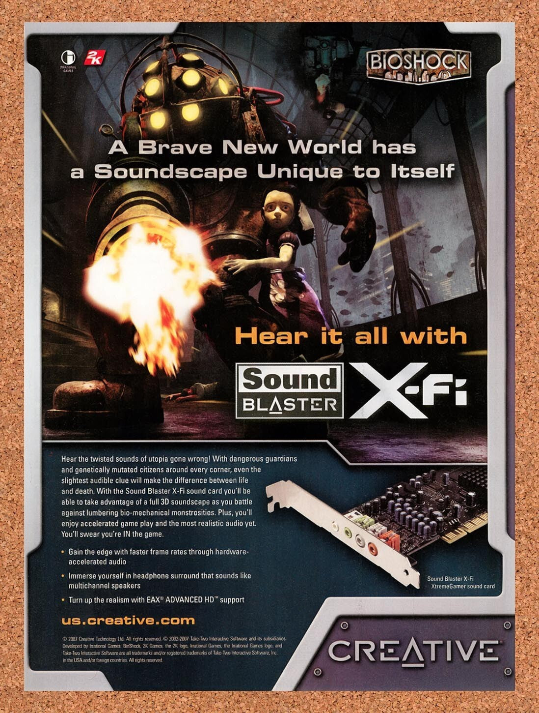 2007 BioShock Sound Blaster X-Fi Original Ad v4