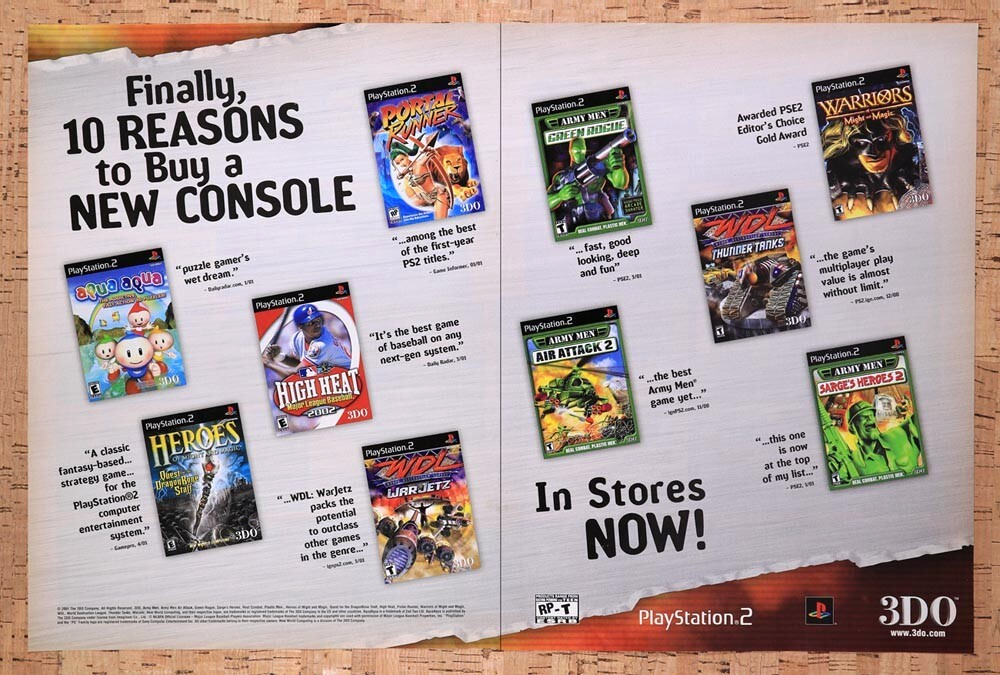 2001 3DO PS2 Games Original Ad v13