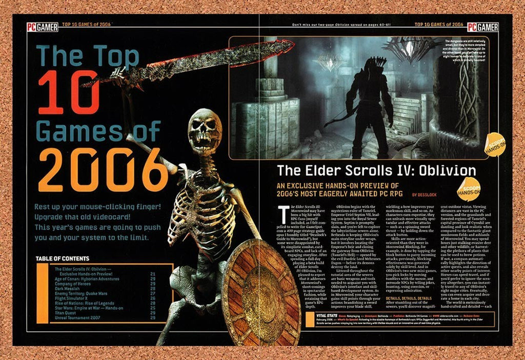 2006 Elder Scrolls IV Oblivion PC Original Ad vr6