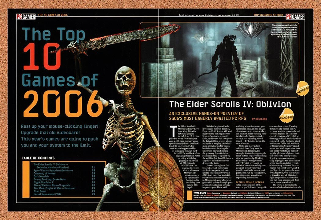 2006 Elder Scrolls IV Oblivion PC Original Ad vr6