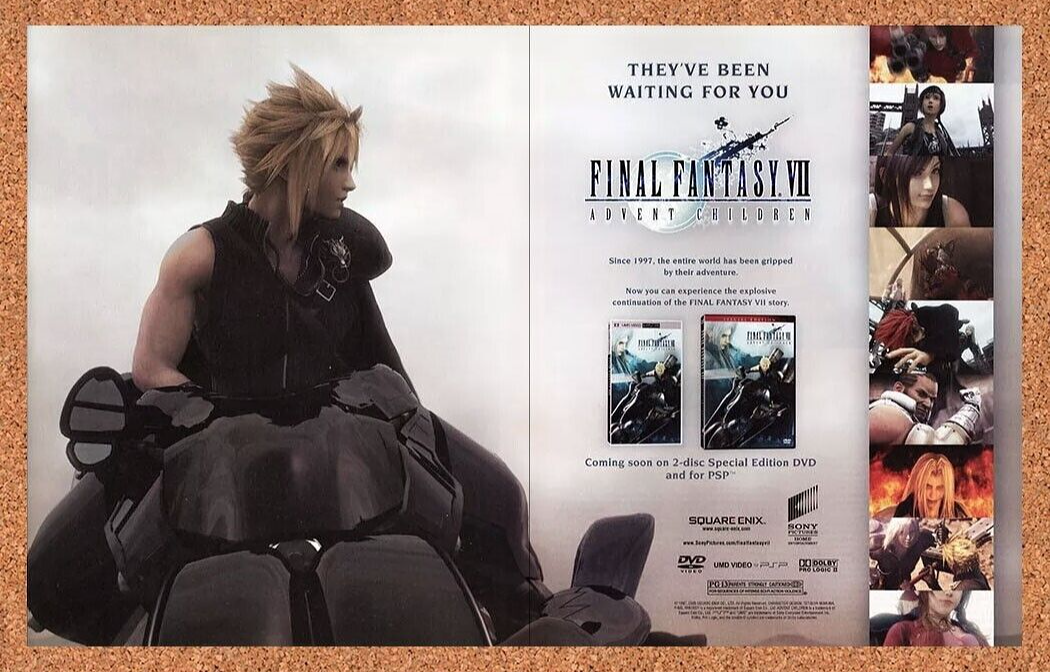 2007 Final Fantasy VII Advent Children Original Ad