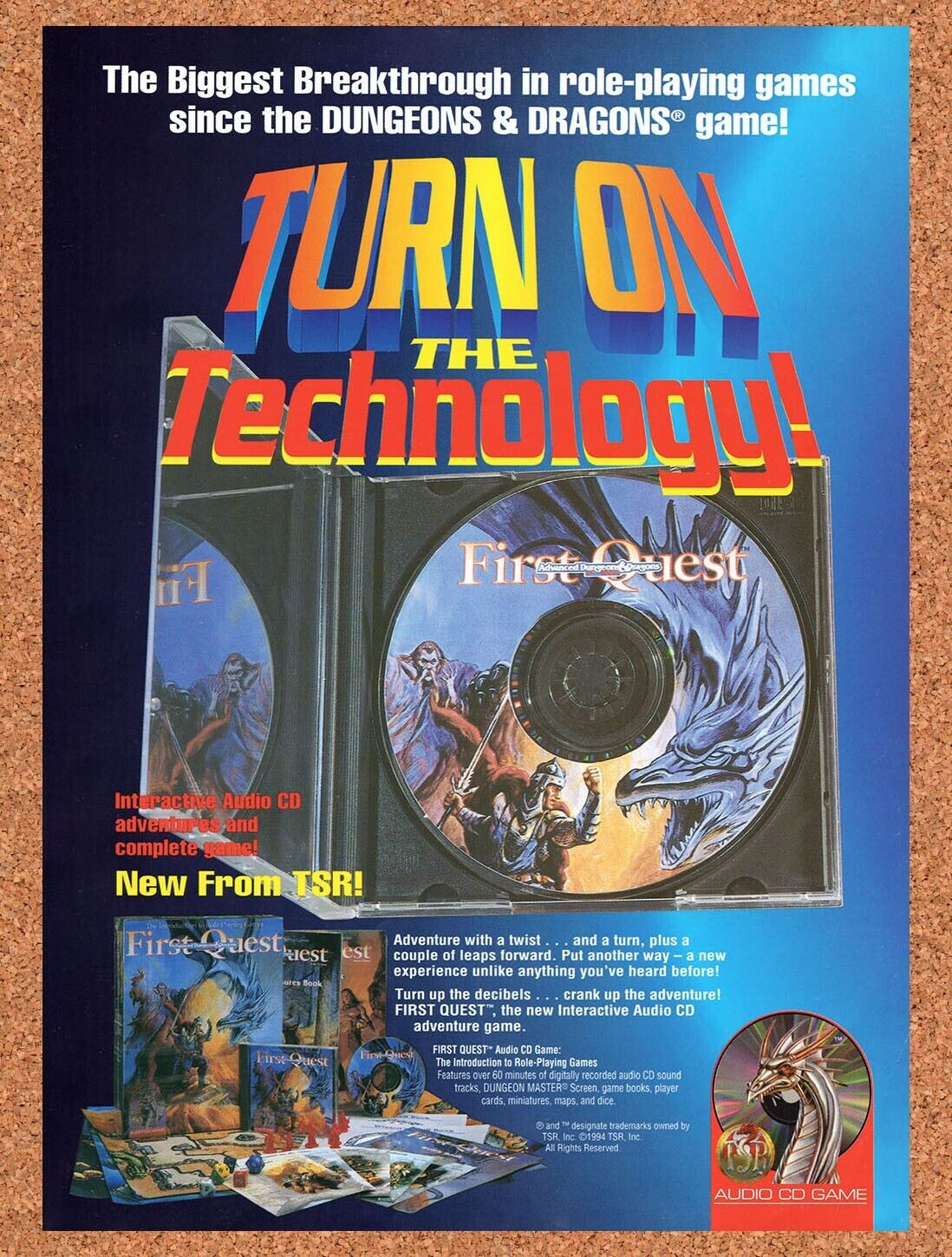 1994 First Quest Audio CD Game Original Ad v1