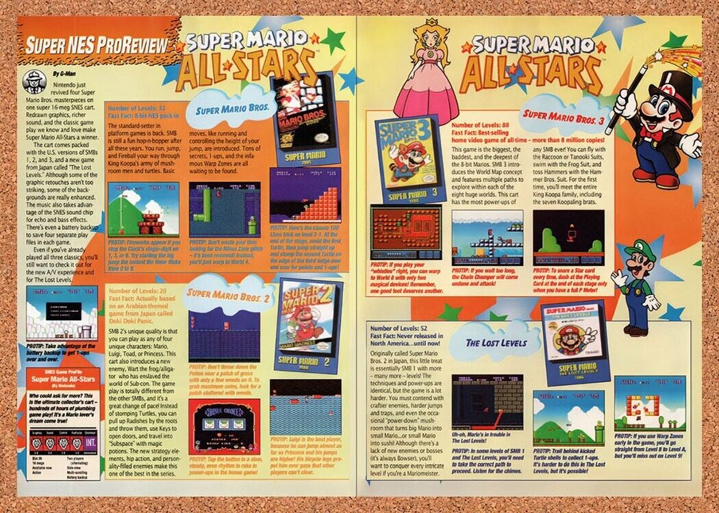 1993 Super Mario All-Stars SNES Original Ad v1