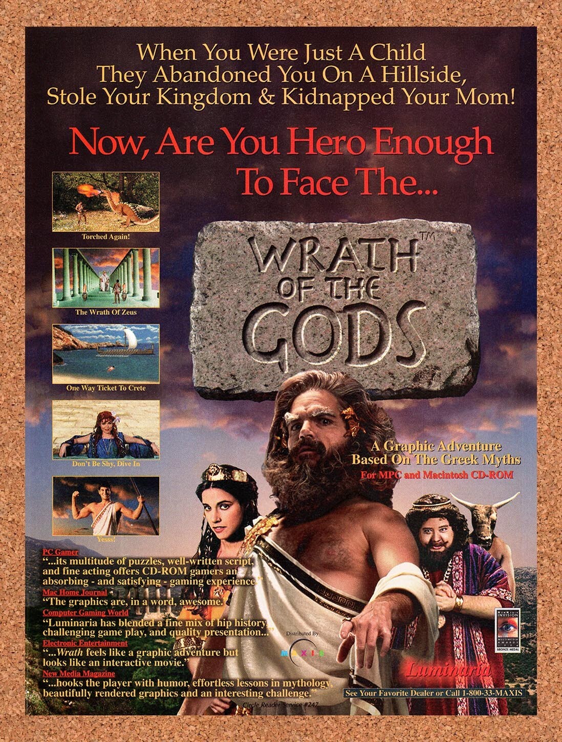 1994 Wrath Of The Gods MAC Original Ad v1