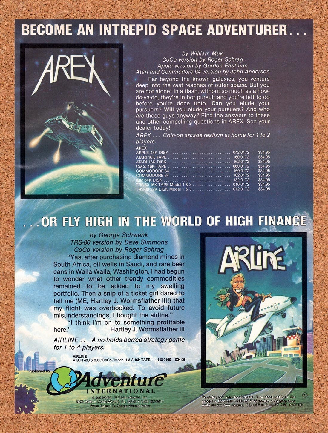 1983 Adventure International MS-DOS Games Arex Original Ad v1