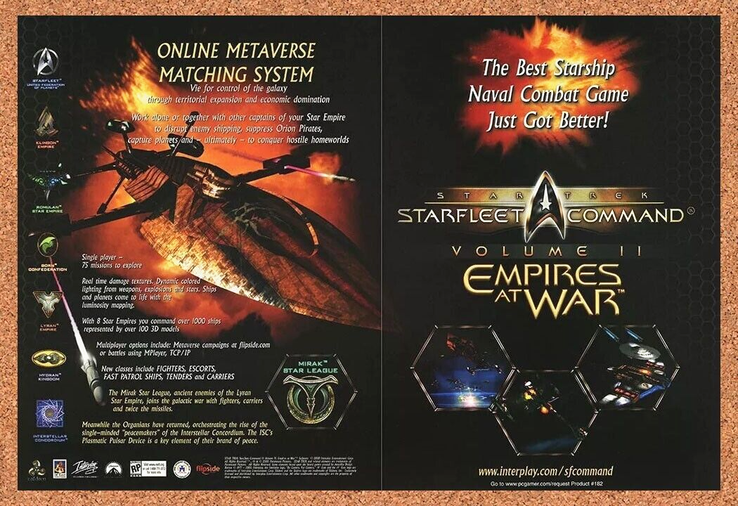 2002 Star Trek Starfleet Command II PC Original Ad v6