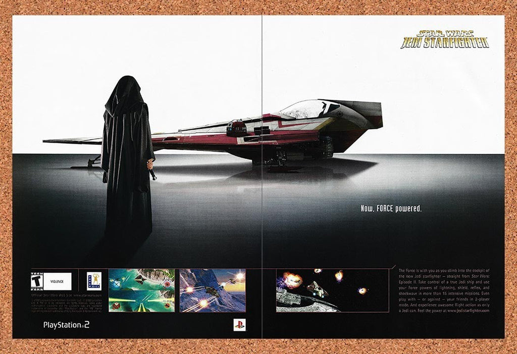 2002 Star Wars Jedi Starfighter PS2 Original Ad v2