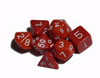 Red Opaque 7 Die Set Polyhedral Dice by BrycesDice RPG Magic D&D Unique Fun - 