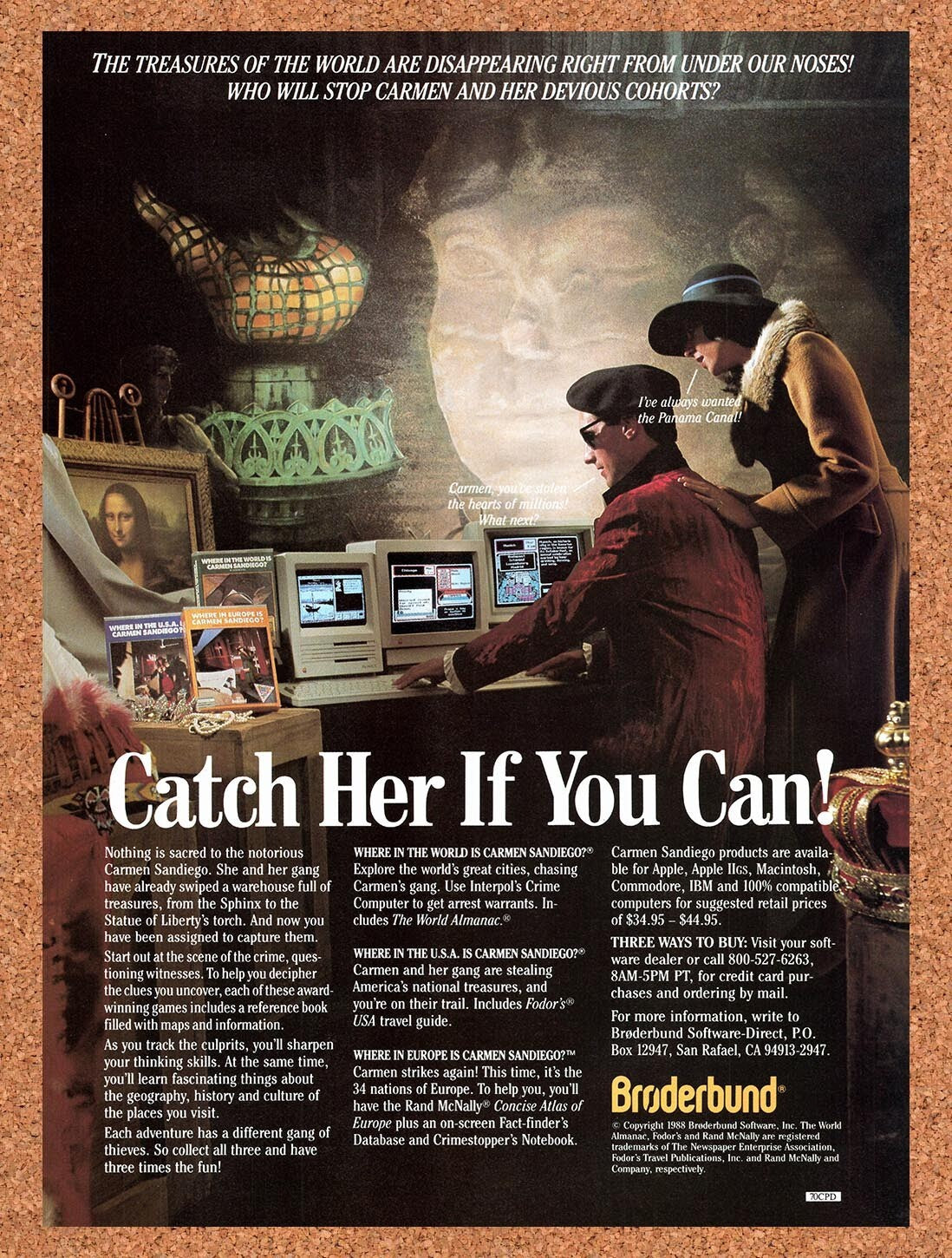 1989 Carmen Sandiego Commodore 64 Games Original Ad v2