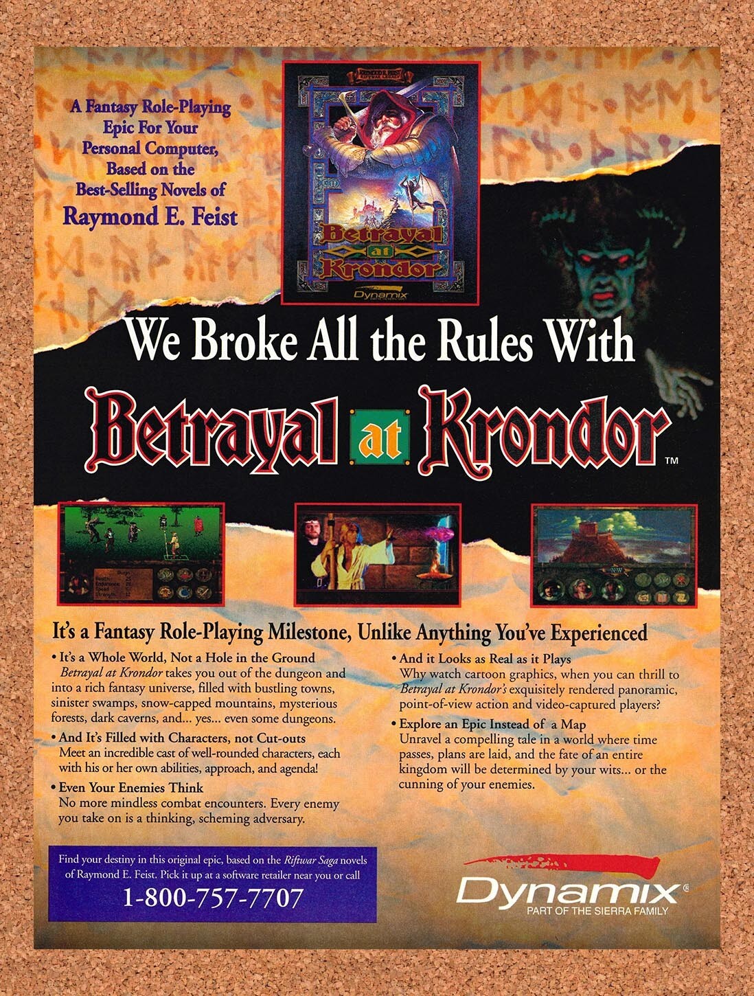 1993 Betrayal At Krondor PC Original Ad v2