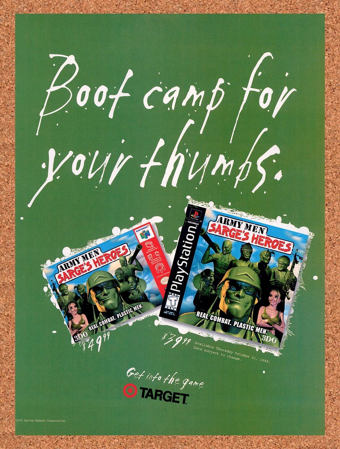 1999 Army Men Sarges Heroes At Target Original Ad v1