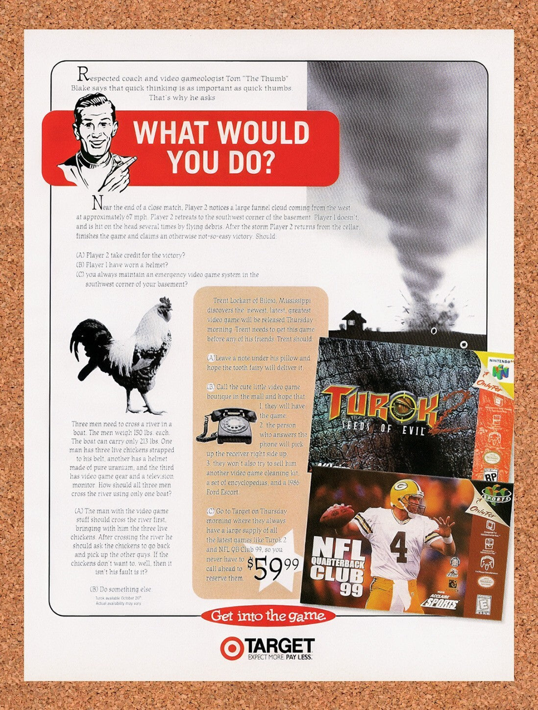 1998 Turok 2 Seeds Of Evil Target Original Ad v4