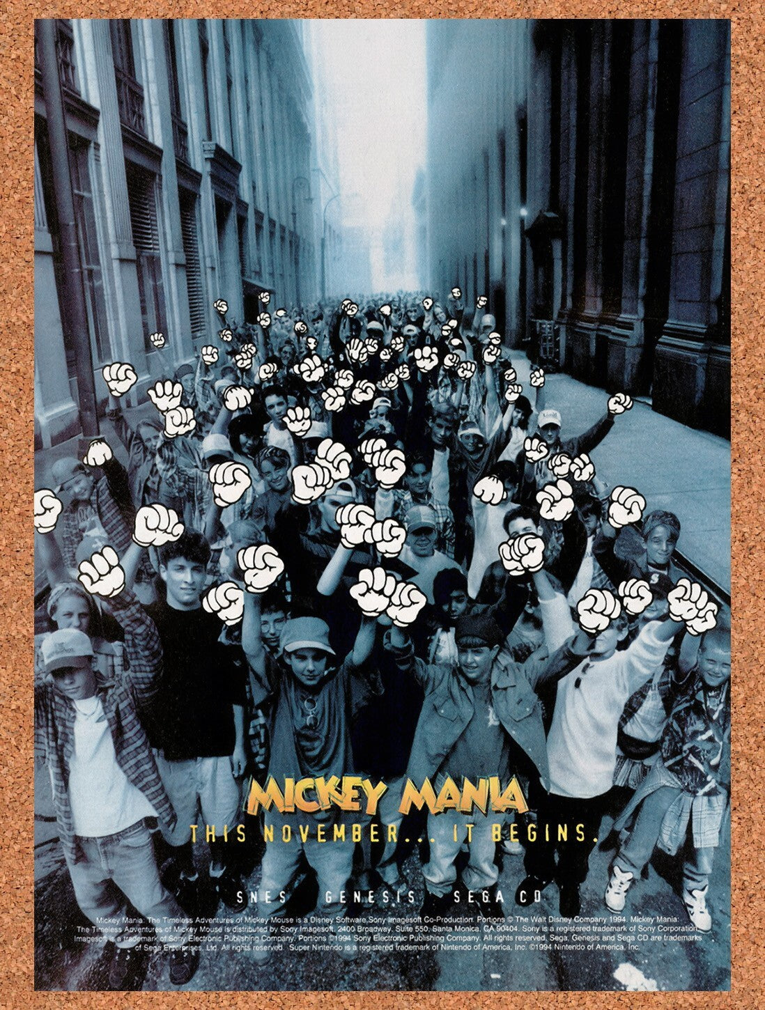 1994 Mickey Mania Genesis Original Ad v2