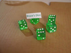 NEW Set of 5 Green Transparent Large Casino Size 19mm Dice Green Great Quality - 