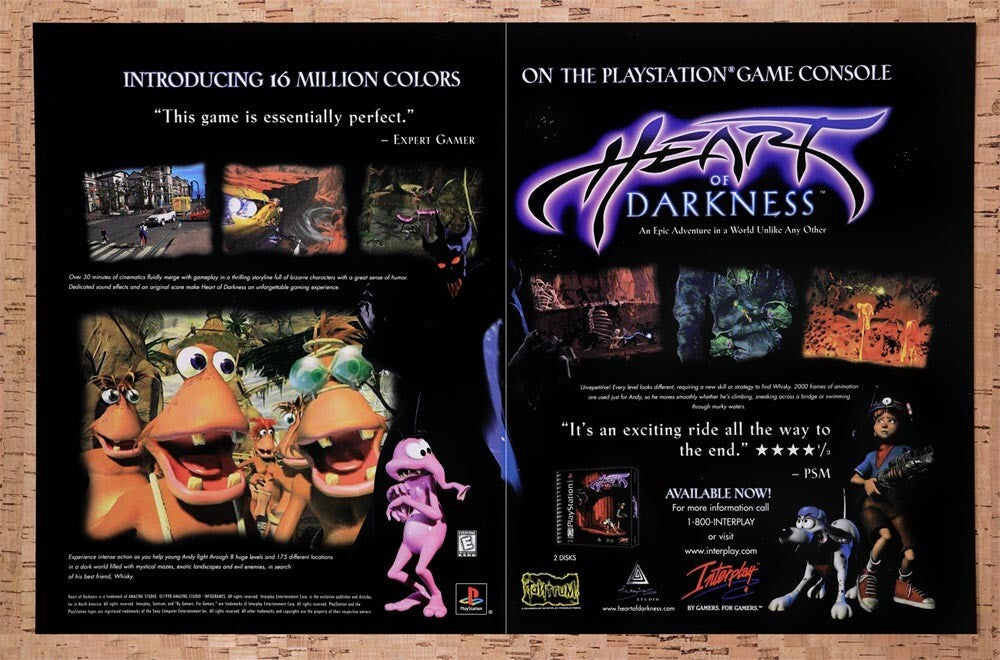 1998 Heart Of Darkness PS1 Original Ad v2