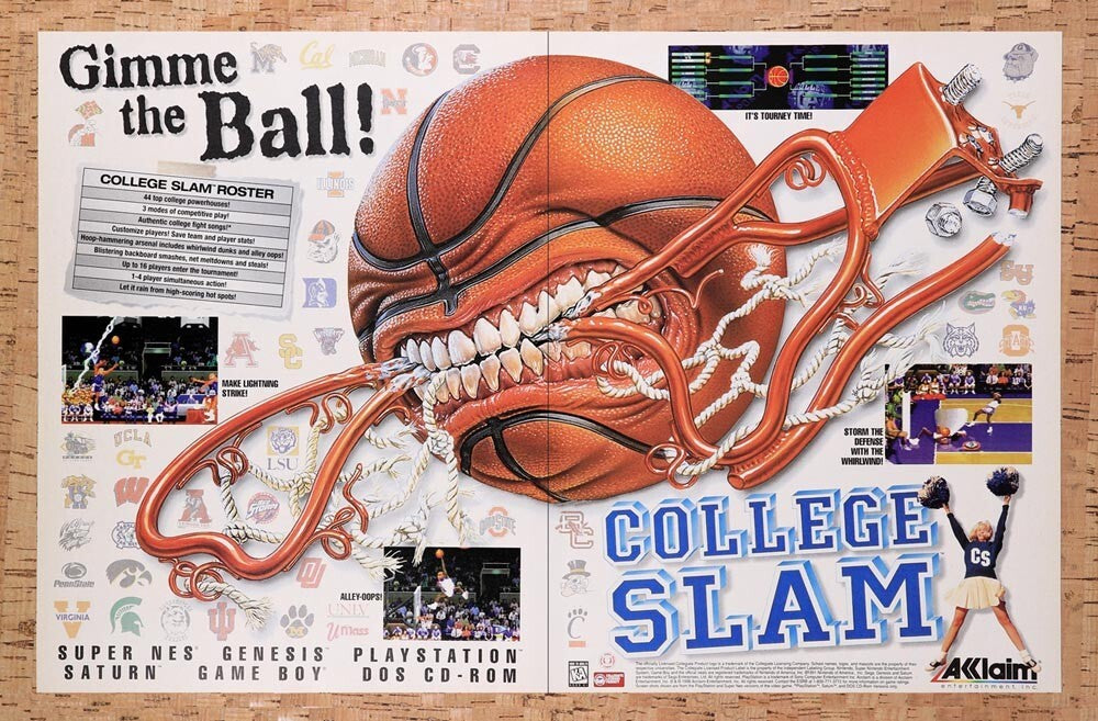 1996 College Slam SNES Original Ad v2