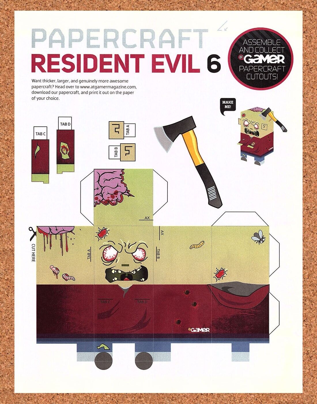 2012 Resident Evil 6 PaperCraft Original Collectible Ad v1