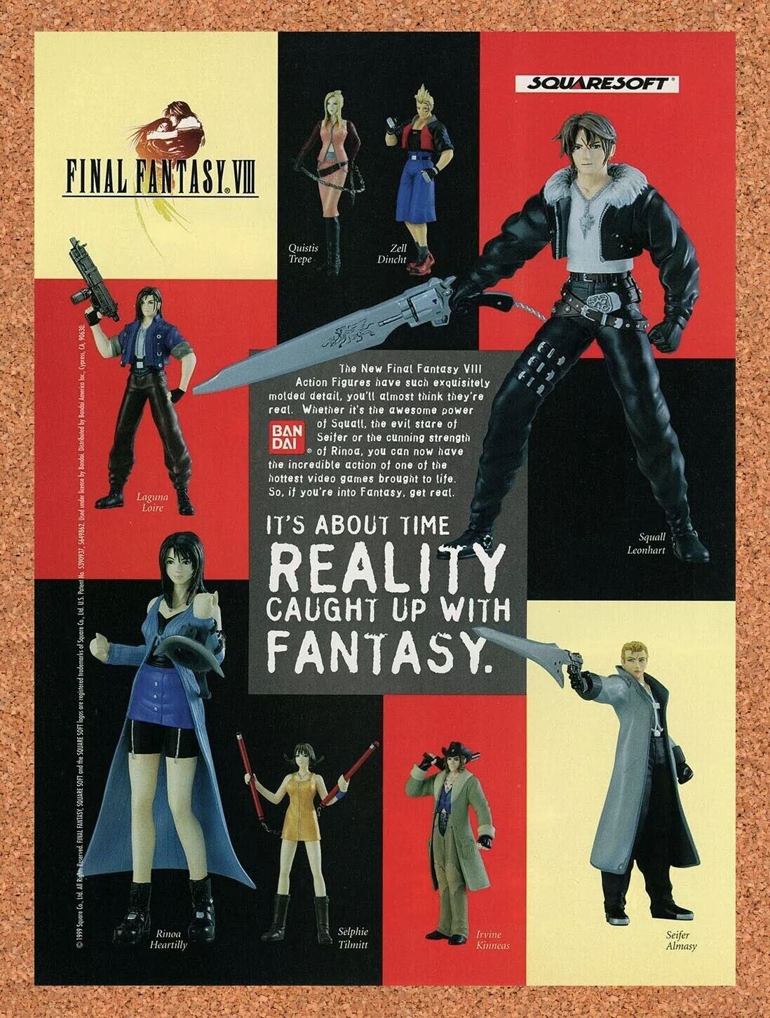 2000 Final Fantasy VII Figures Toys PS1 Original Ad